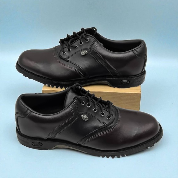 Classic Comfort Vintage Dexter Golf Shoes Sz 8M Brown Black Leather Soft Spikes - Picture 14 of 14